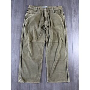 Vintage Utility Corduroy Pants Mens 38x32 Baggy Wide Leg Olive Green Distressed